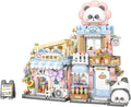 Mini City Shop Street View Building Blocks Model SetSimulation Panda Architecture Collection Particle Construction Building Bricks ToyHome Decor (Flower Shop)