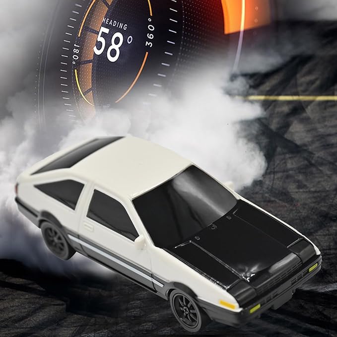 1/43 Mini RC Drift Car 2.4GHz AE86 RTR Full Proportional Remote Control Cars 4WD High Speed Racing Lights Kit and Racing Tires (4306)