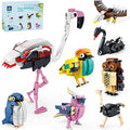 KAZI Bird Toy Building Set - Wild Animals Includes Pink FlamingoParrotOwlPenguinEagle - Learning Toy for Boys and Girls 8-12Easter Basket StuffersParty FavorsPrizesGoodie Bags