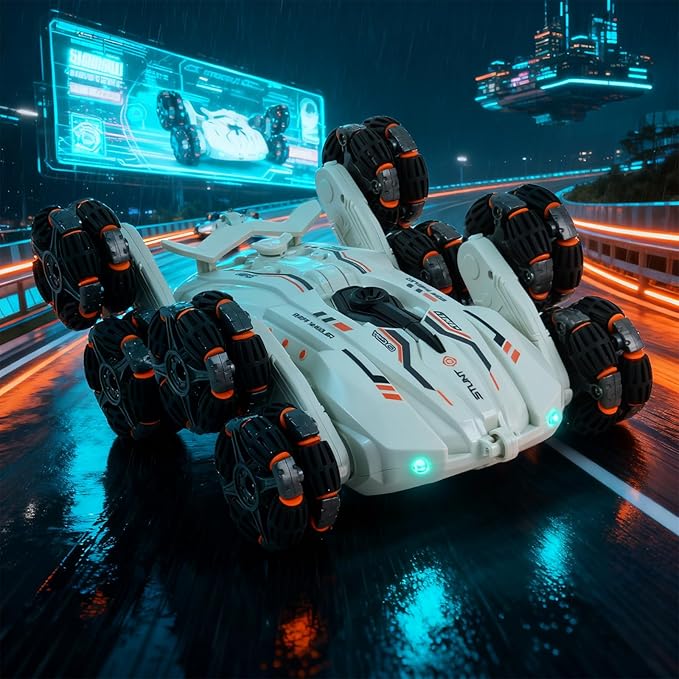 8 Wheels Gesture Sensing RC Stunt Car for Kids - Birthday Gifts for 6 7 8 9 10 11 12+ Years Old Remote Control Off-Road Vehicle 360 Degree Flips &amp Lights &amp Spray Fun Toys for Boys Age 6-12