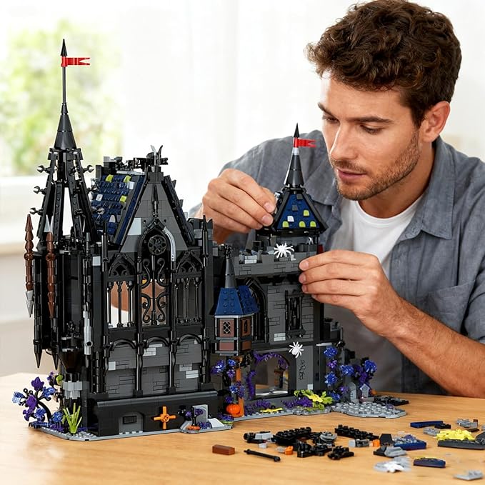 Haunted House Building Set Halloween Castle Architecture Blocks 3007Piece Horror Modular Building Kit for Adults &amp Teens for Men &amp Women