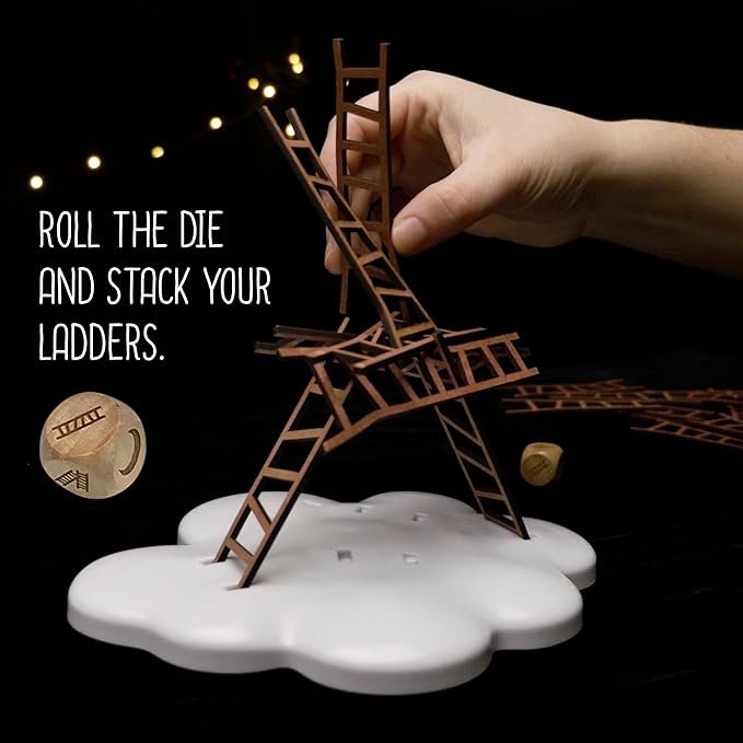 Catch The Moon | Dexterity Stacking Board Game for 1 to 6 Players | Beautiful Design &amp Whimsical Theme Balance Wooden Ladders to Reach The Moon | Family Game Night Favorite | Ages 8+