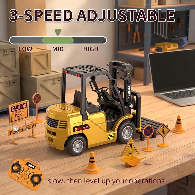 1/64 RC Forklift ToyMini Forklift Remote Control &amp Phone App Controled2-in-1 Transformable Lift Fork &amp Hook10CH Alloy RC Construction Vehicles With Lights &amp SoundsToy Gift for TeensAd