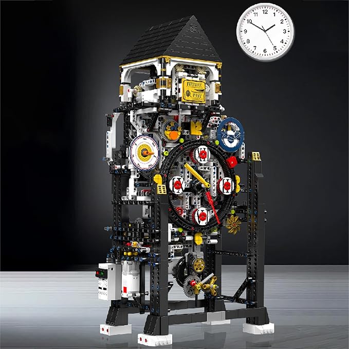 Kindazon Large Clock Building Set (3181+ PCS) Trendy Clock Building Blocks Set - Traditional Mechanical Construction Desktop Decorative Ornament Gift for Mechanical Lovers