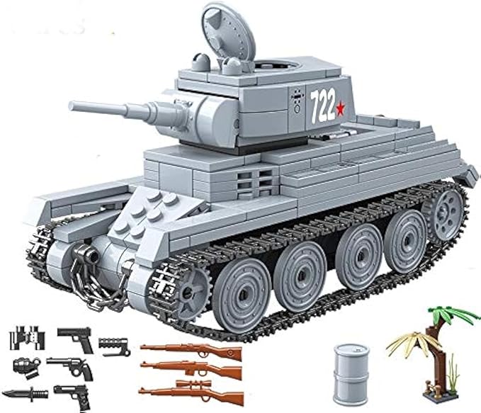 General Jim's Military Themed WW2 Building Blocks Tank Sets for World War 2 Brick Building Enthusiats (BT-7 Tank)