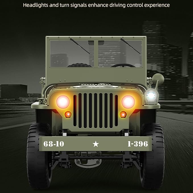 RC Crawlers 1:10 Scale New Upgrades D888 Willys Military Jeep 2.4Ghz 4WD Off Road Rock Crawler Vehicle with Lights All Terrain Electric RC Jeep Toy for Adult Teens