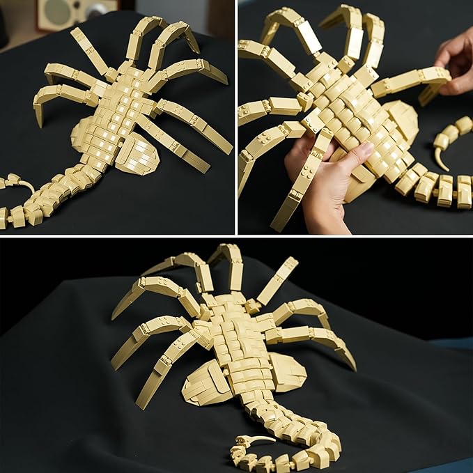 Xenomorph Facehugger Action Figure Building Kit Compatible with LegoCool Halloween Horror Toys for Adults and Boys 8-14 Years up 572 pcs