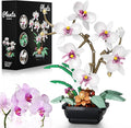 Orchid Flowers Bouquet Building Set Botanical Collection Artificial Plant for Home Décor Ideal Gifts for Christmas Mother's Day Anniversary Birthday