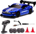 1:24 Scale RC Drift Car4WD 2.4GHz High Speed Racing Hobby Sport Toy Car Vehicle with LED LightsRacing and Drift Wheels for Adult Boys Girls Kids Gift (8602-Blue)