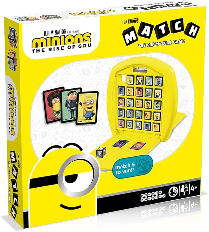 Top Trumps Match Game Minions - Family Board Games for Kids and Adults - Matching Game and Memory Game - Fun Two Player Kids Games - Memories and Learning Board Games for Kids 4 and up
