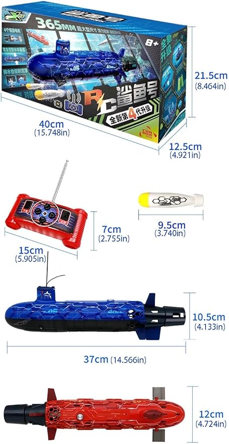 RC Boat Remote Control Seawolf Submarine Diving Racing Ship in Pools Lake Ponds Best Gift for Adults &amp Kids