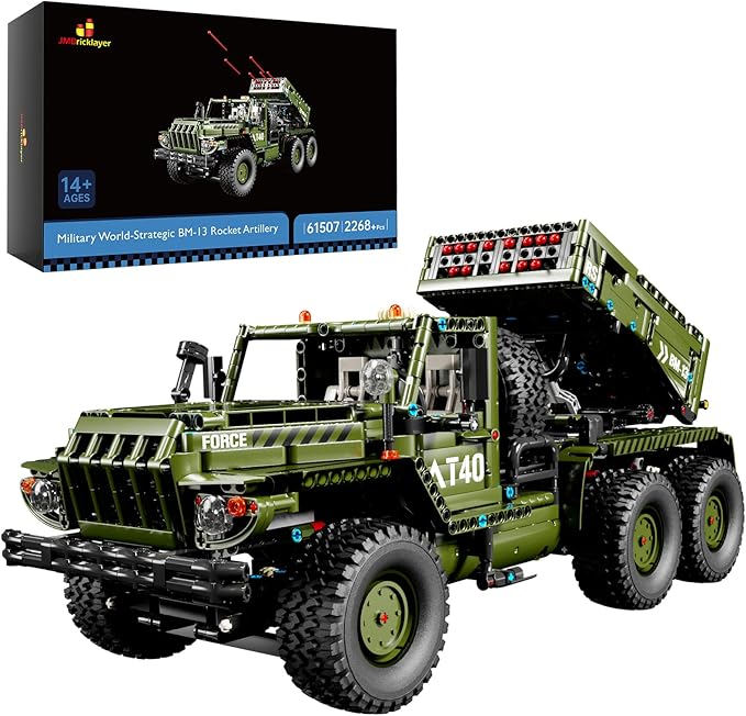JMBricklayer Rocket Artillery Building Set Adults WW2 Military Tank Model Toy Construction Set Army Vehicle Collectible Home Display Gifts for Boys Teens Adults 61507