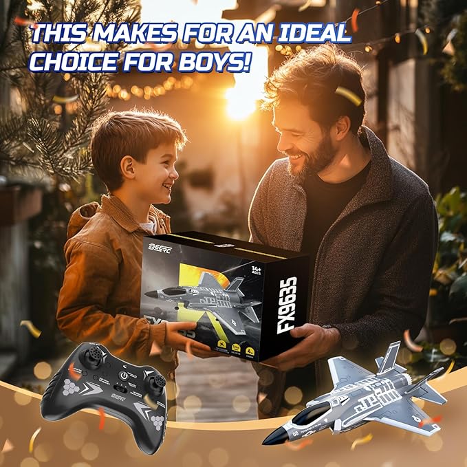 DEERC F35 4 Channel Brushless RC Plane for Adults Remote Control Airplane EDF Fighter Jet2.4GHz 6-axis Gyro Stabilizer EPP RTF Hobby Glider Aircraft Plane Easy to Fly for Advance Player