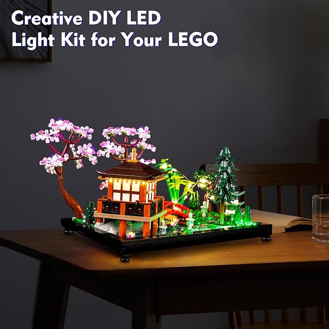 LED Light Kit Compatible with Lego Tranquil Garden 10315 Zen Garden DIY Lighting Set Compatible with Lego Japanese Architecture 10315 Building Set (Lights Only No Models)