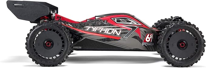 ARRMA RC Car 1/8 Typhon 6S V5 4WD BLX Buggy with Spektrum Firma RTR (Ready-to-Run) Black and Red ARA8606V5