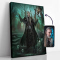 Turn Me Royal Custom Portrait from Photos Personalized Fantasy Portrait Canvas Wall Art as Unique Birthday Gift for Men Turn Him into Superhero (The Necromancer 8 x 10)
