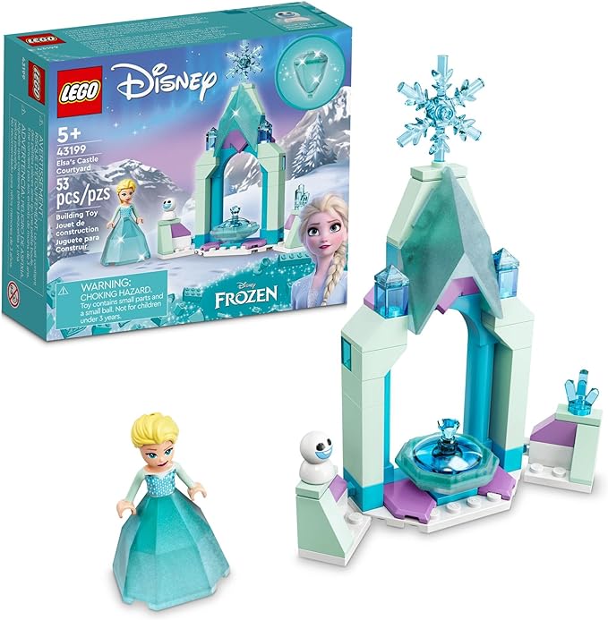 LEGO Disney Elsa's Castle Courtyard 43199 Building Set Disney Frozen Ice Castle with Princess Elsa Mini Doll Figure Disney Princess Toy Set for Kids Age 5+ Great Gift for Birthday or Any Time