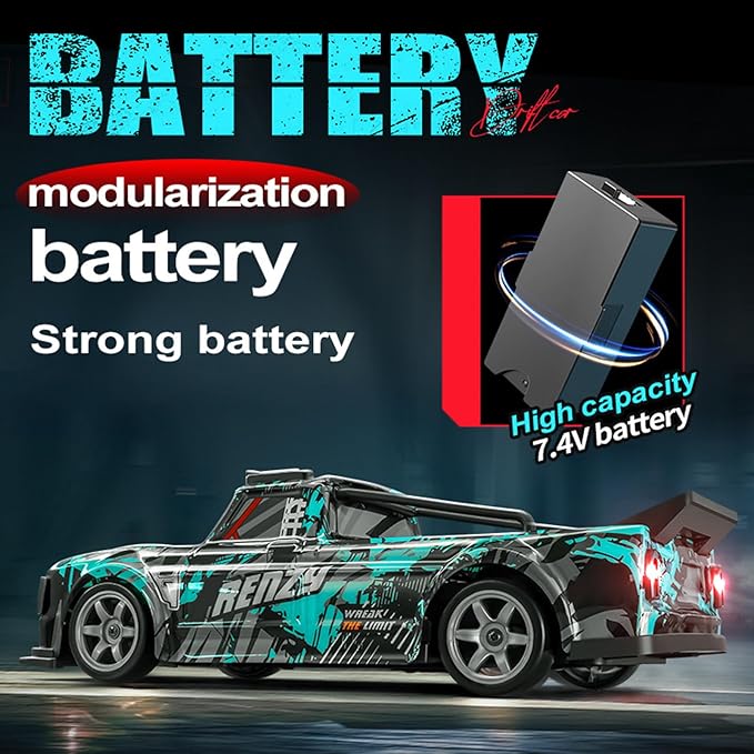 RC Drift Car 1:16 Scale Remote Control Vehicle for Drift and Race 2.4GHz 4WD High Speed 20+KM/H Racing Car with LED Lights Hobby RC Cars Toy Gifts for Teen Adults