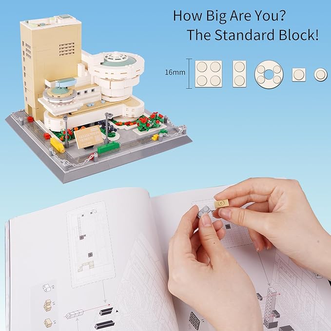Oichy Building Blocks Set 902PCS World Famous Architectural Model Kits Guggenheim Museum Toys Building Sets for Adults and Kids
