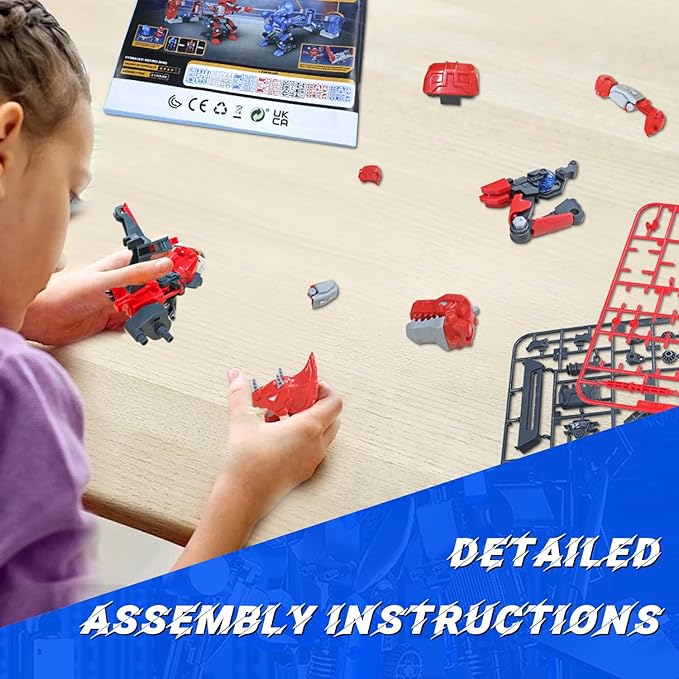 STEM Robot Building Kit Fighting Robots Toy Set for Kids Hydraulic Boxing Bots Build 2 Hydraulic-Powered Battle Robots Easter Christmas Birthday Gifts for 8-12 Year Boys Girls