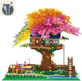 Rainbow Flowers Building Block with LightSakura Cherry Blossom Bonsai Tree House Construction Set4451 PCS Mirco Blocks Architecture for Adults and Teens