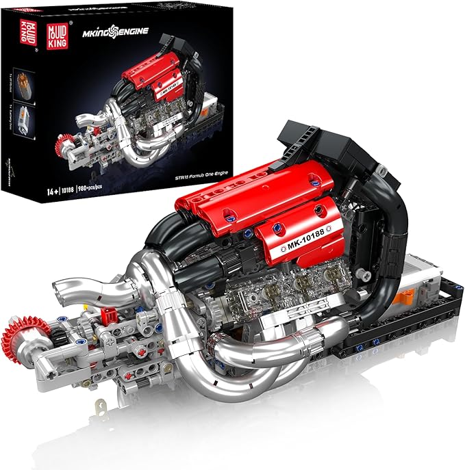 Mould King 10188 Engine Building Kit for Adults Combustion Racing Car Engine Model Kit for Display STEM Building Project for Teens 14+(980 PCS)