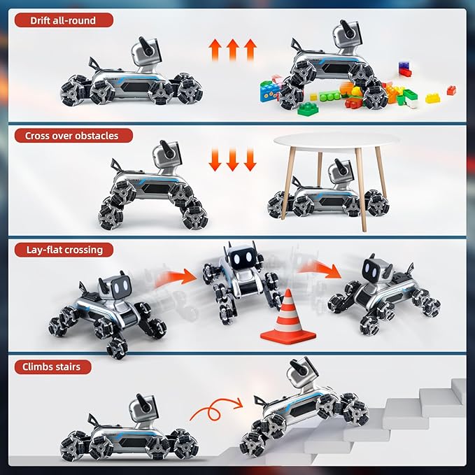 Robot Dog Toys RC Stunt Car for Kids Adults 8WD Gesture Sensor Remote Control Cars with Light Music 2.4Ghz Remote Control Robot Christmas Birthday Toy for 6 7 8 9 10 11 12 13 Boys Girls Kid