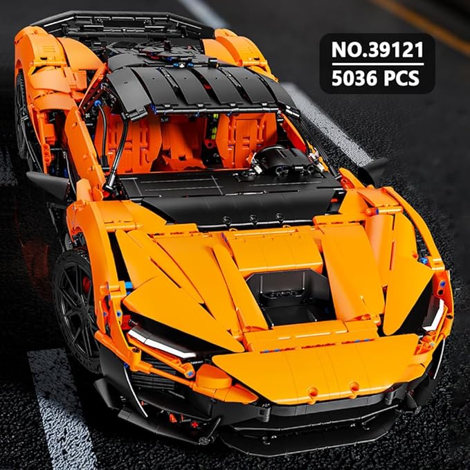 W11 Supercar Building Set 1:6 Large Modular Building Sports Car a Collectible and Display car for Adults(5036 Pieces)