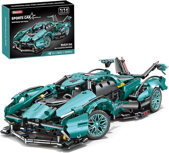 999 Piece Sports Car Building Blocks Toys Boys or Adults Kits 1:14 Race Car Model Building Set Adult Collectible Model Cars Set to Build STEM Super Cars Sets for Boys Girls Age 6-12 8-14