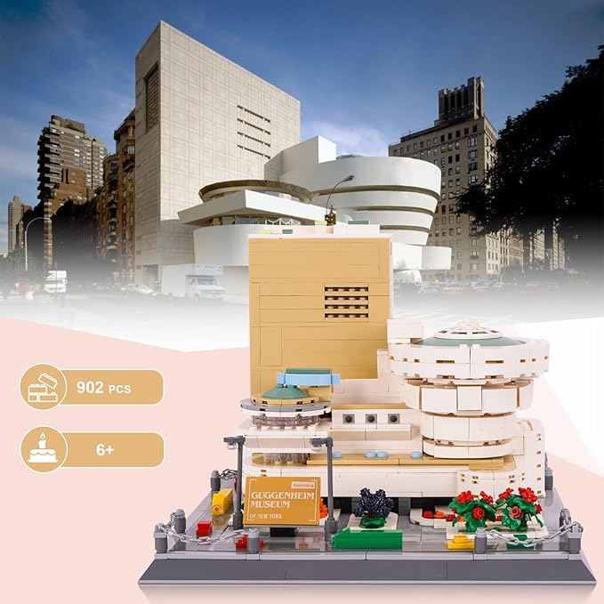 Oichy Building Blocks Set 902PCS World Famous Architectural Model Kits Guggenheim Museum Toys Building Sets for Adults and Kids