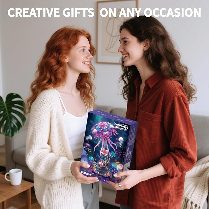 Enchanted Jellyfish Building Kit with Halloween &amp Christmas Festive Vibes 526 Pcs Underwater Creature Building Blocks Set