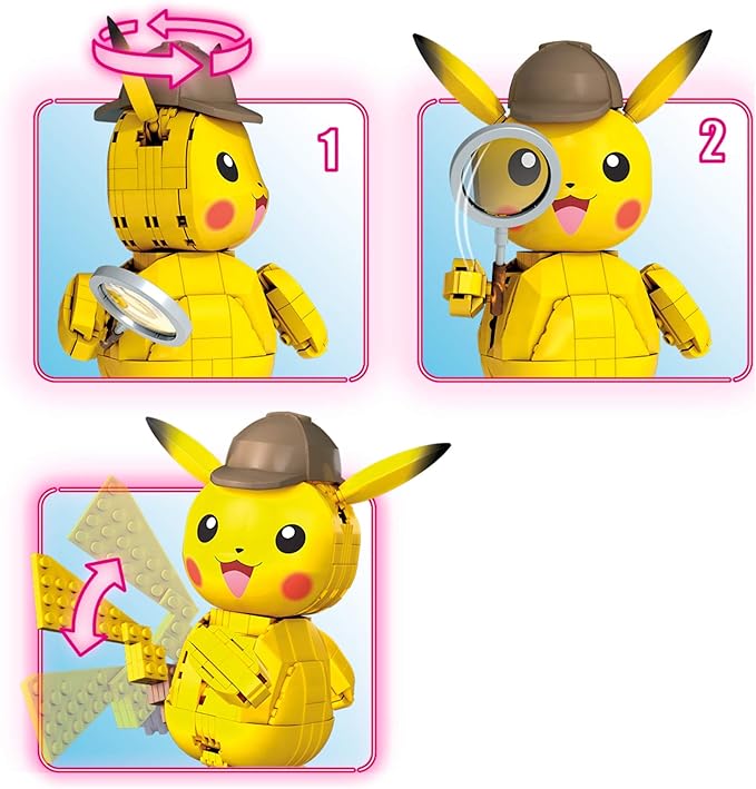Mega Construx Pokemon Detective Pikachu Detective Pikachu Construction Set with Character Figures Building Toys for Kids (271 Pieces)