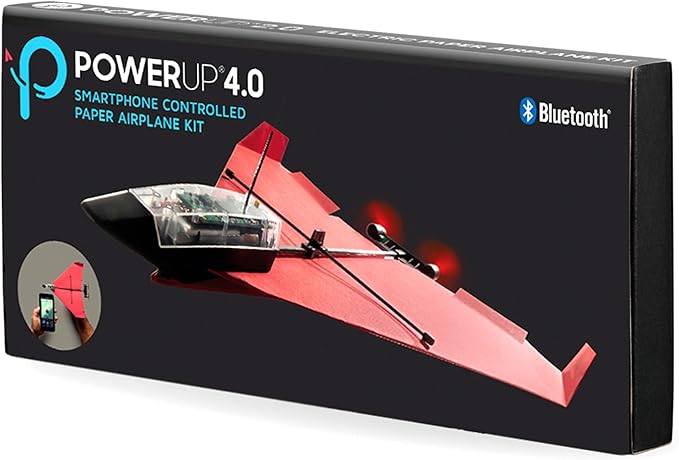 POWERUP 4.0 The Next-Generation Smartphone Controlled Paper Airplane Kit RC Controlled. Easy to Fly with Autopilot &amp Gyro Stabilizer. for Hobbyists Pilots Tinkerers.