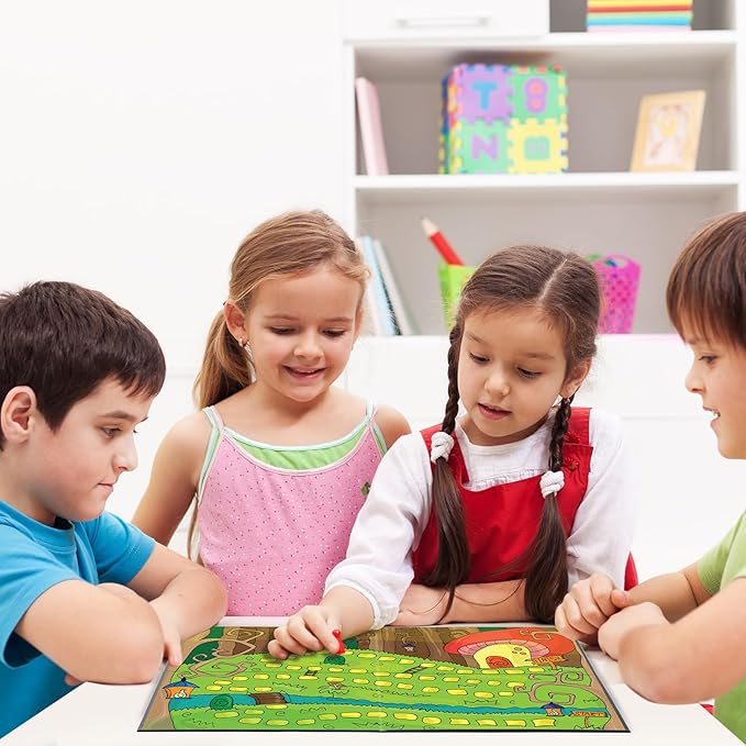 Zhanmai 4 Pcs Folding Blank Game Board 20 x 20 DIY Create Make Your Own Game Board Blank Quad Fold Dry Erase Battle for Family School Classroom DIY Activities