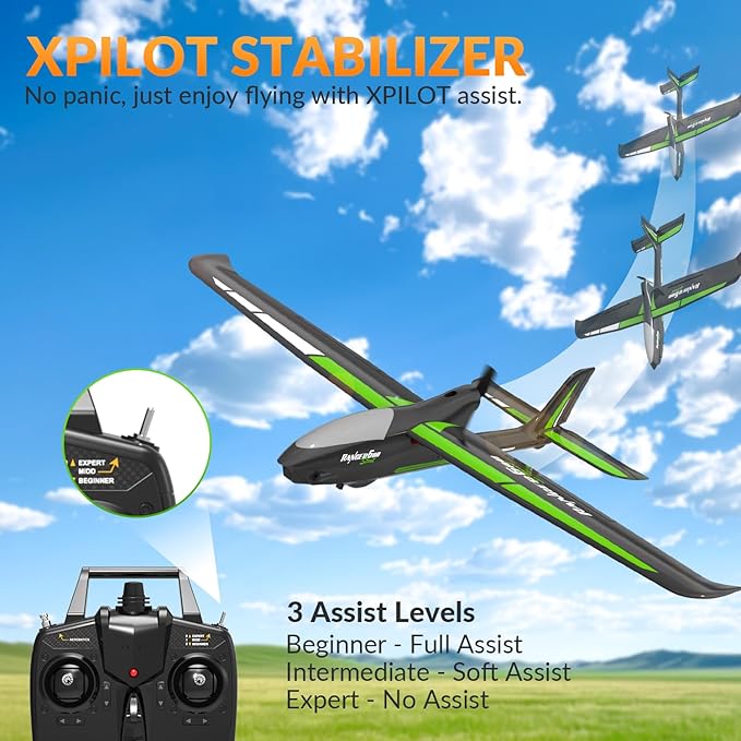RC Plane Ranger600 Stunt 4 Channel Glider Remote Control Airplane Ready to Fly 2.4Ghz RC Airplane with Xpilot Stabilization System &amp One Key Aerobatic for BeginnersAdults