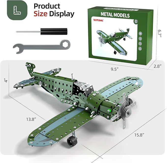 Model Airplane STEM Building Projects Toys - DIY Building STEM Projects Toys for Kids Boys Girls Ages 8-12-16 Assembly Science Kit Model Plane Birthday Gift Toys for Kids Boys 8 9 10 11 12 Years Old