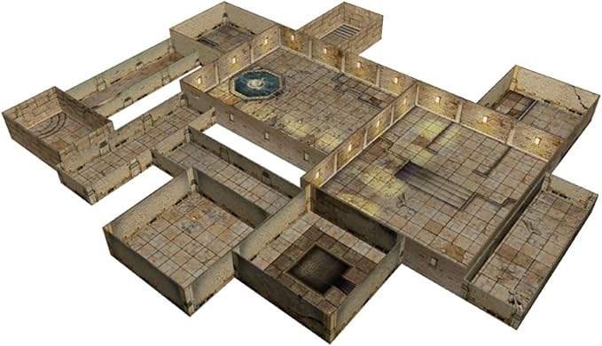 Gale Force Nine Tenfold Dungeon: The Temple - Modular Roleplaying Terrain Set &amp 5e RPG Adventure (GF9TFD04)