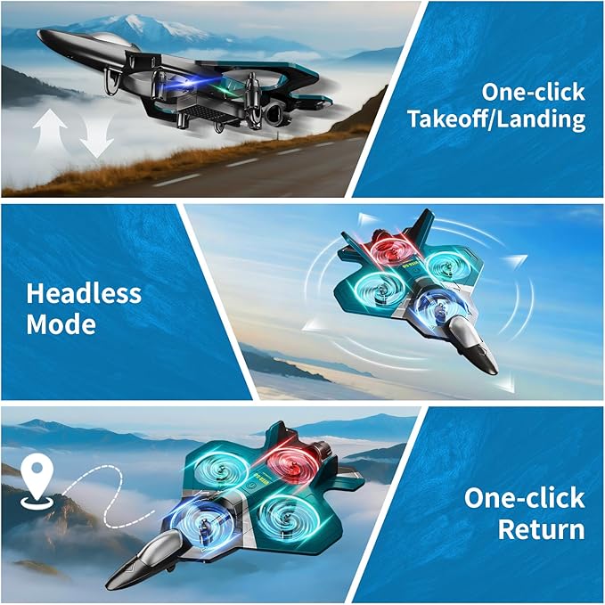 RC Planes with 3 Batteries for Kids Adults Foam Remote Control Airplane Jet Helicopter Drone Toys for Kids Adults 8-12 12-16 Remote Control Plane Airplane Toys with Led Lights