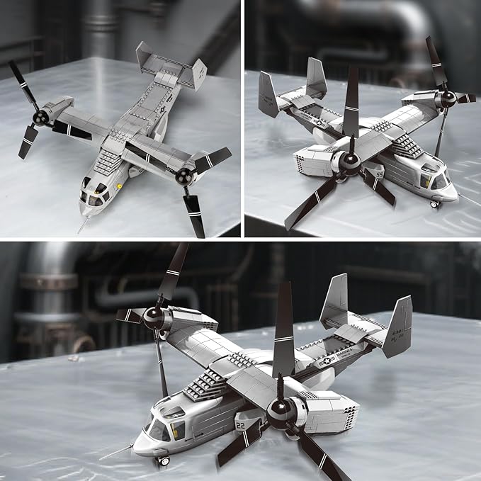 V22 Tiltrotor Aircraft Building Block Set Military Transport Plane Model- Compatible with Lego Military (460 PCS)