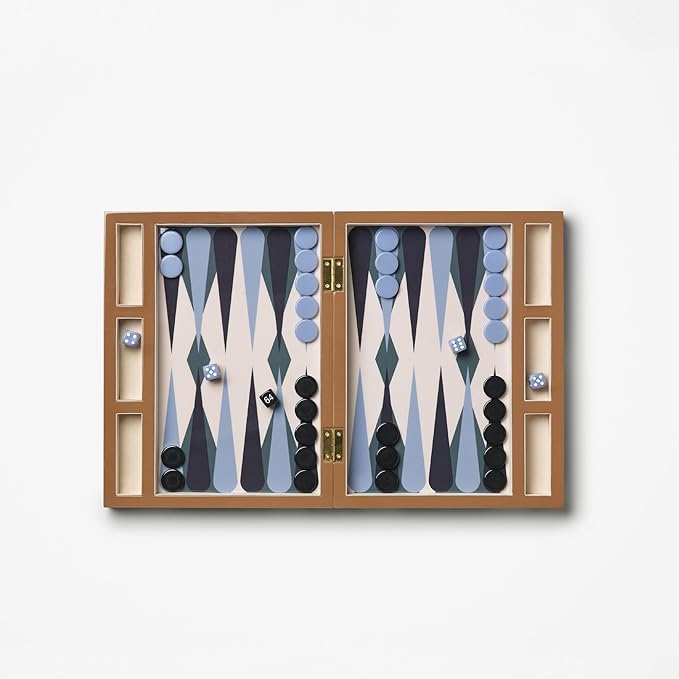 Printworks Lacquered Backgammon – Luxury Wooden Board with Acrylic Pieces Large Coffee Table Game for Adults Modern Display-Ready Set