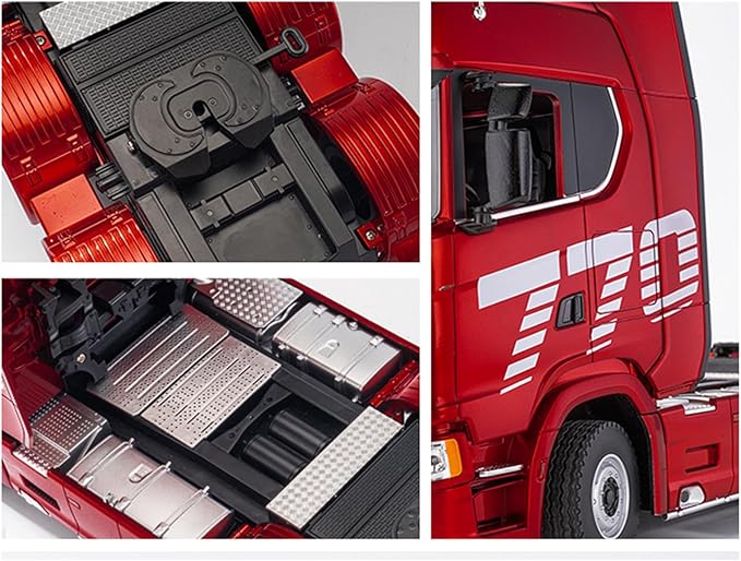19Channels 770S Hobby RC Tractor Truck Toys 1/18 Scale Light Sound Effects Remote Control Lorry Car Vehicle Trailer for 14y+ Beginners Adults + (6-Wheels)