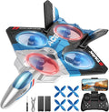 4DRC V39 Foam Remote Control Airplanes RC Planes with CameraRC Airplane Fighter Jet with LightGravity Control Auto-Follow Trajectory FlightOne Key Take Off 2 BatteriesBlue