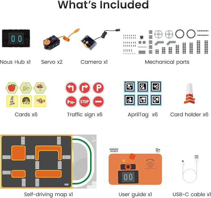 Nous AI Robot for Kids Ages 12+ STEM Coding Robot for Boys and Girls with Scratch &amp Python Programming Robot Building Kit for Kids to Build Your Own AI Robot