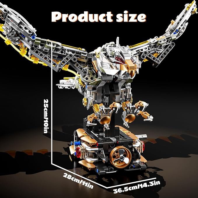 Mechanical Eagle Building Block Set 3D Poseable Model with Articulated Wings &amp Talons STEM Toy for Kids &amp Adults Ideal Gift for Engineering Nature &amp Animal Lovers