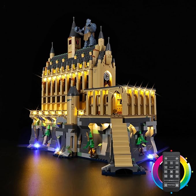 Kyglaring LED Lighting Kit Compatible with Lego Hogwarts Castle The Great Hall 76435 Building Blocks Set Upgraded Remote Control Multi-Light Effects &amp Sequences (Lights Only)