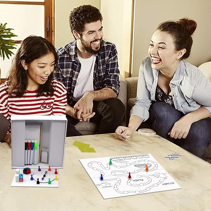 CNUAS Blank Board Game Kits Make Your Own Personality Games Creative DIY Board Game Set with Blank Board and Accessories for Adults Only Professional Adult Strategy Game