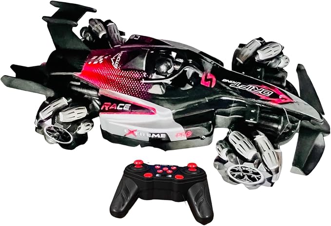 Formula Drift Car with Smoke LED Lights 360° Rotation and Sound with Ultimate Drifting Experience 14x7 (Red)