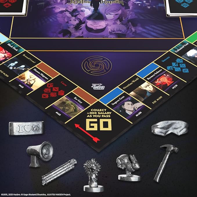 MONOPOLY: Jujutsu Kaisen Edition Board Game Buy Sell Trade Locations from the Shibuya Incident Arc Featuring 6 Custom Tokens: Yuji Itadori Panda Satoru Gojo &amp More Officially Licensed Collect