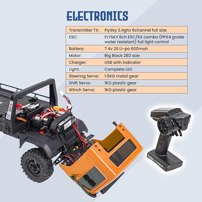 HOBBYPLUS ARKTOS V1.5 CR18P Rock Crawler RTR All Terrain - Remote Control Car Rock Crawler 1/18 Scale 6WD 2 Speed Transmission Off Road for Adults RC Hobbyists (Tan)