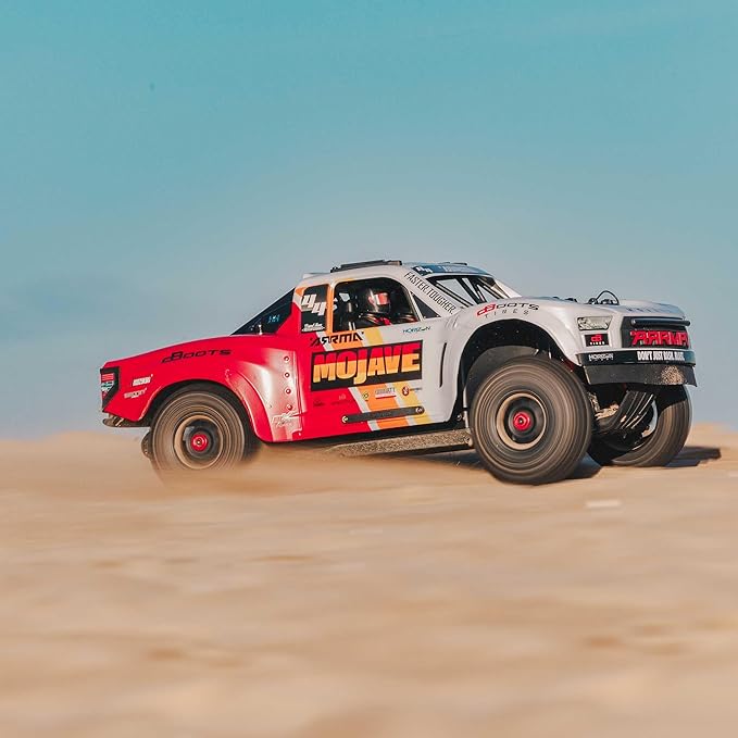 ARRMA Mojave RC Truck 4X4 4S BLX 1/8th Scale Desert Truck RTR (Battery and Charger Not Included) White/Red ARA4404T1